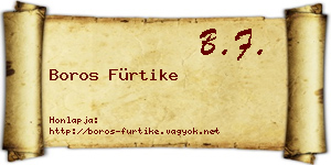 Boros Fürtike névjegykártya